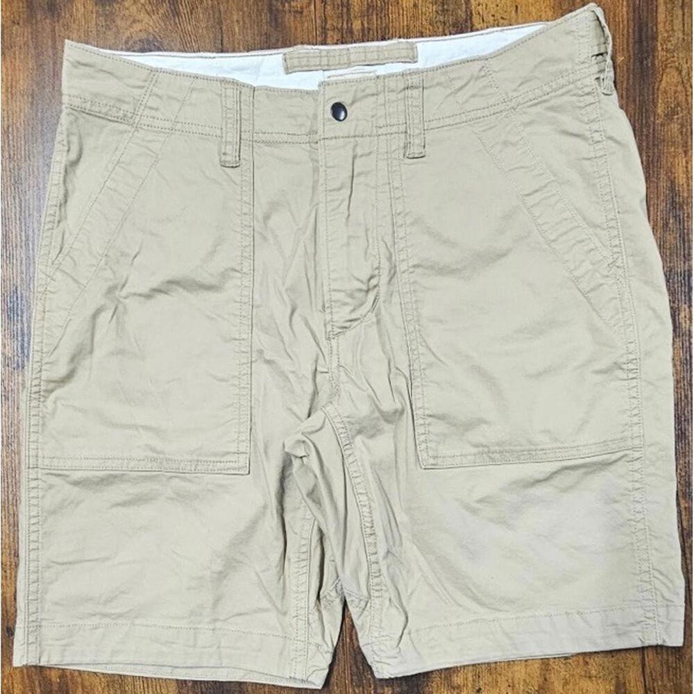 Relwen Shorts Mens 30 Beige Supply Canvas Flat Front Stretch Casual Military